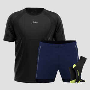 Kit Camiseta Apex + Bermuda Aerofit + Meia Performance 7