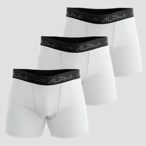 Kit 3 Cuecas Boxer Cotton Branca - Alpha Co