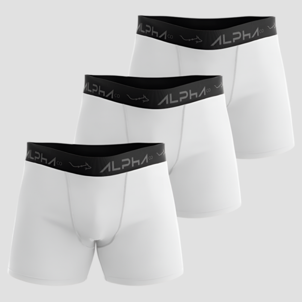 Kit 3 Cuecas Boxer Cotton Branca - Alpha Co