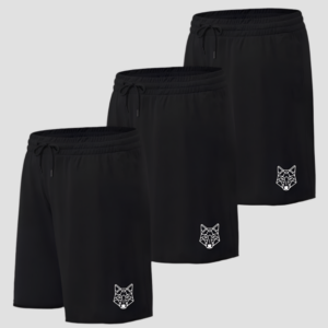 Kit 3 Shorts Pretos Dry Fit Lobo