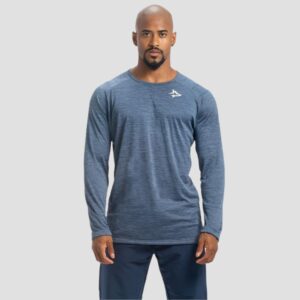 Camiseta Manga Longa New Lupus Mescla Azul Claro