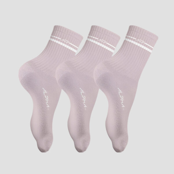 Kit 3 Meias Femininas Cano Médio Rosa