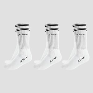 Kit 3 Meias Masculinas Cano Médio Alpha Co - Branco